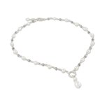 Cultured pearl pendant necklace, 'Perfect Glow' - Cultured Pearl Station Pendant Necklace from Thailand