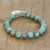 Silver charm bracelet, 'Mossy Charm' - Karen Silver Beaded Om Bracelet from Thailand (image 2c) thumbail