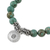 Silver charm bracelet, 'Mossy Charm' - Karen Silver Beaded Om Bracelet from Thailand (image 2e) thumbail