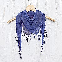 Silk scarf, 'Imperial Night'