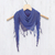 Silk scarf, 'Imperial Night' - Handwoven Blue and Purple Fringed Silk Scarf from Thailand (image 2) thumbail