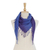Silk scarf, 'Imperial Night' - Handwoven Blue and Purple Fringed Silk Scarf from Thailand (image 2d) thumbail