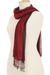 Silk scarf, 'Passion Embers' - Handwoven Crimson and Maroon Silk Scarf from Thailand