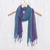 Silk scarf, 'Mists of Tomorrow' - Handwoven Blue Teal and Purple Silk Scarf from Thailand (image 2) thumbail