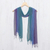Silk scarf, 'Mists of Tomorrow' - Handwoven Blue Teal and Purple Silk Scarf from Thailand (image 2b) thumbail