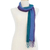Silk scarf, 'Mists of Tomorrow' - Handwoven Blue Teal and Purple Silk Scarf from Thailand (image 2e) thumbail