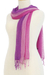 Silk scarf, 'Magenta Candy' - Handwoven Magenta and Purple Silk Scarf from Thailand (image 2e) thumbail