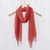 Silk scarf, 'Changing Leaves' - Artisan Handwoven Red Orange Silk Scarf from Thailand (image 2) thumbail