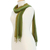 Silk scarf, 'Olive Woodlands' - Artisan Handwoven Green Fringed Silk Scarf from Thailand