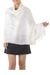 Silk shawl, 'Light Breeze' - Artisan Handwoven Warm White Silk Shawl from Thailand (image 2b) thumbail