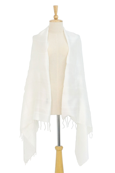 silk white shawl