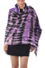 Tie-dye silk shawl, 'Purple Monarch' - Handwoven Black and Purple Tie-Dye Silk Shawl from Thailand thumbail