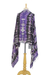 Tie-dye silk shawl, 'Purple Monarch' - Handwoven Black and Purple Tie-Dye Silk Shawl from Thailand (image 2d) thumbail
