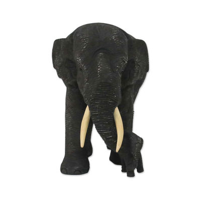 Skulptur aus Teakholz - Elefantenstatuette aus Teakholz aus Thailand