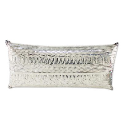 Silver plated clutch, 'Silver Nights' - Woven Silver Plated Brass Clutch from Thailand