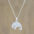 Sterling silver pendant necklace, 'Mother Elephant' - Sterling Silver Mother and Child Elephant Necklace (image 2) thumbail