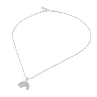 Halskette mit Anhänger aus Sterlingsilber - Elefanten-Halskette aus Sterlingsilber mit Mutter und Kind