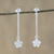 Sterling silver dangle earrings, 'Cute Blooms' - Floral Sterling Silver Chain Dangle Earrings from Thailand (image 2) thumbail