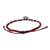 Silver charm bracelet, 'Ancient Heart in Red' - Dark Red Braided Cord Bracelet with Hill Tribe Silver