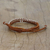 Silver beaded cord bracelet, 'Everyday Thai in Burnt Sienna' - Burnt Sienna Cord Bracelet with Silver Beads
