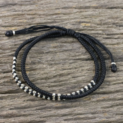 Cord Bracelet With Sterling Silver Toggle (Light Grey) – Kompsós