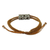 Silver pendant bracelet, 'Karen Seeds in Cinnamon' - Karen Silver Pendant Bracelet in Cinnamon from Thailand