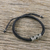 Silver pendant bracelet, 'Karen Seeds in Black' - Karen Silver Pendant Bracelet in Black from Thailand