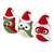 Adornos navideños de fieltro, 'Búhos sabios' (juego de 3) - Juego de 3 adornos navideños de búho de fieltro de Tailandia