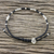 Silver accent cord bracelet, 'Petite Heart' - Handmade Cord Bracelet with Karen Silver Heart Charm (image 2b) thumbail
