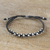 Silver accent wristband bracelet, 'Karen Symmetry' - Handmade Braided Wristband Bracelet with Karen Silver Beads (image 2) thumbail