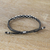 Silver accent wristband bracelet, 'Karen Symmetry' - Handmade Braided Wristband Bracelet with Karen Silver Beads (image 2b) thumbail