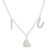 Charm-Halskette aus Sterlingsilber - Charm-Halskette aus gebürstetem Silber mit „I Love U“-Botschaft