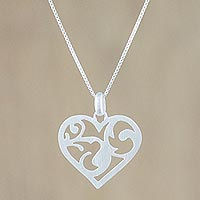 Sterling silver pendant necklace, 'Entanglement'