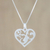 Sterling silver pendant necklace, 'Entanglement' - Heart Pendant Necklace in Brushed Satin Sterling Silver