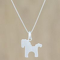 Sterling silver pendant necklace, 'Shetland Pony' - Shetland Pony Sterling Silver Pendant Necklace