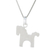 Collar colgante de plata de ley - Collar con colgante de plata de ley con pony Shetland