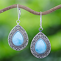 Featured review for Larimar dangle earrings, Cool Clarity