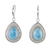 Larimar dangle earrings, 'Cool Clarity' - Lace-Like Silver Dangle Earrings with Larimar