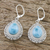 Larimar dangle earrings, 'Cool Clarity' - Lace-Like Silver Dangle Earrings with Larimar