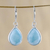 Larimar dangle earrings, 'Gossamer Sky' - Artisan Designed Larimar and Sterling Dangle Earrings