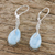Larimar dangle earrings, 'Transcendental Sky' - Larimar Cabochon and CZ Dangle Earrings (image 2b) thumbail