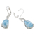 Larimar dangle earrings, 'Transcendental Sky' - Larimar Cabochon and CZ Dangle Earrings (image 2c) thumbail