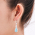 Larimar dangle earrings, 'Transcendental Sky' - Larimar Cabochon and CZ Dangle Earrings