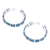 Turquoise half-hoop earrings, 'Blue Cascade' - Natural Turquoise Half Hoop Earrings with Sterling Silver (image 2c) thumbail