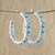 Turquoise half-hoop earrings, 'Nautical Notions' - Nautical Style Turquoise Half Hoop Earrings from Thailand