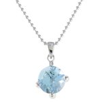 Blue topaz pendant necklace, 'Blue Brilliance' - Circular Faceted Topaz Pendant Necklace from Thailand