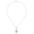 Larimar pendant necklace, 'Gorgeous Blue' - Circular Larimar and CZ Pendant Necklace from Thailand