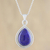 Lapis lazuli pendant necklace, 'Glamorous Twist' - Drop-Shaped Lapis Lazuli Pendant Necklace from Thailand thumbail