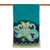 Schal aus Batik-Baumwolle - Schal aus 100 % Batik-Baumwolle mit Blume und handgenähtem Rand