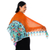 Cotton batik scarf, 'Springtime Garden' - Multicolored Floral Scarf in Cotton Batik from Thailand
